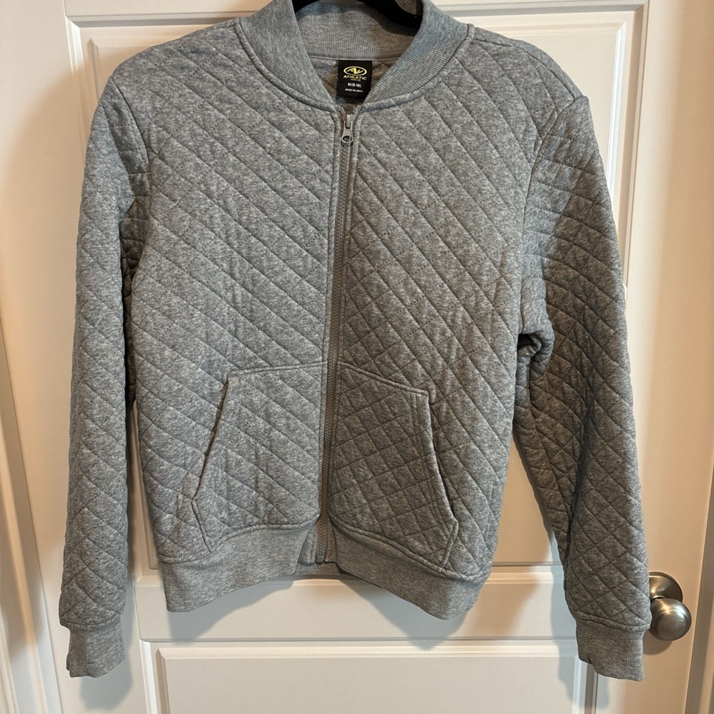 Athletic Works Heather Gray Quilted Zip Jacket